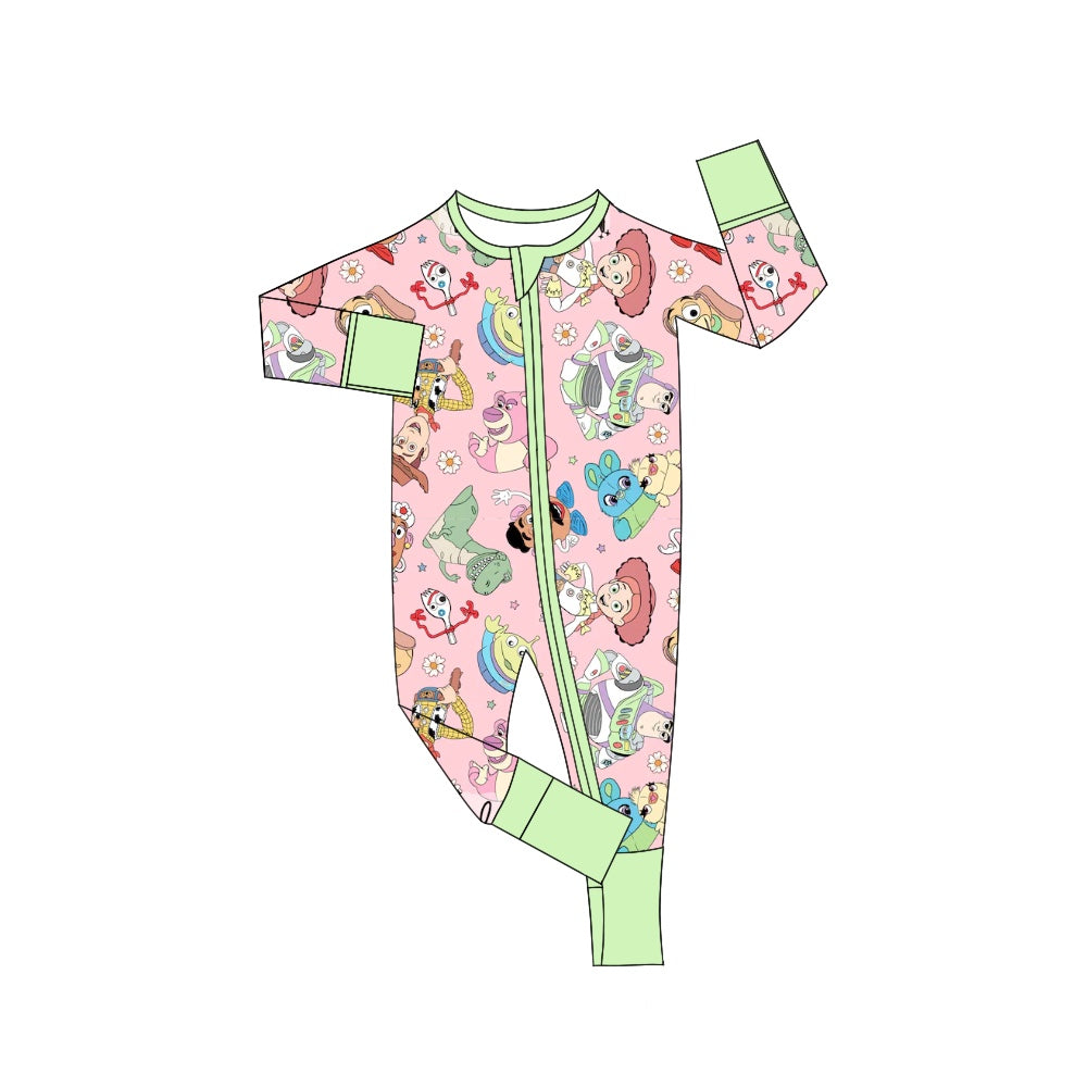 LR0970 cute cartoon baby girls long sleeve romper