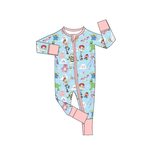 LR0987 Cartoon baby girls long sleeve romper