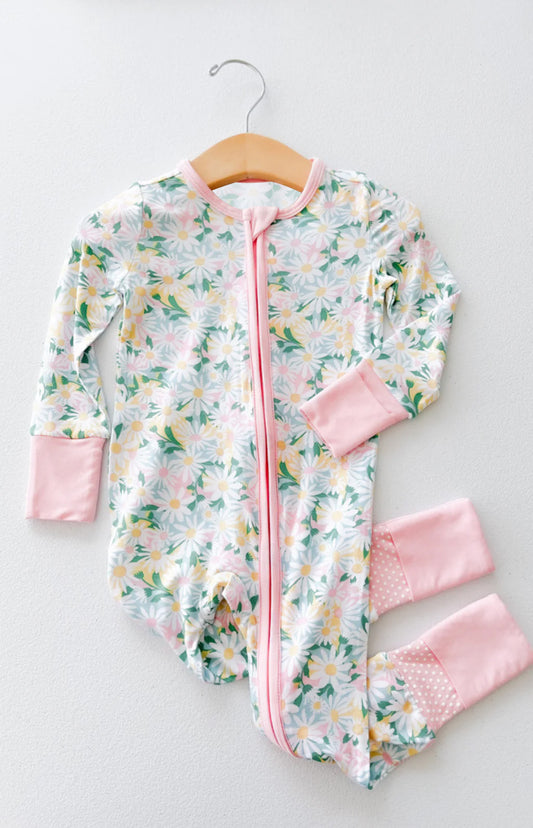 LR0999 Floral baby girls long sleeve romper