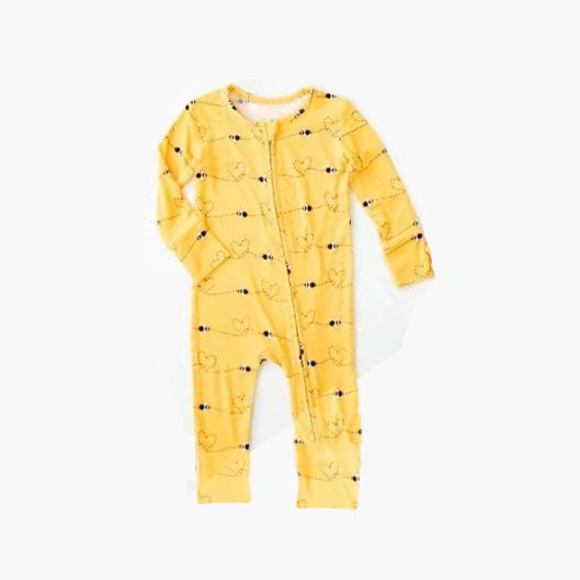 LR1000 Yellow baby girls long sleeve romper