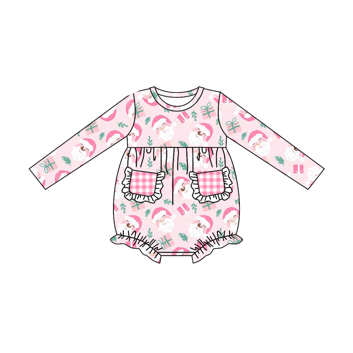 LR1019 pink cute baby girl long sleeve romper