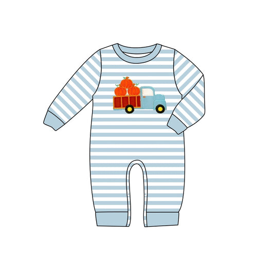 LR1023 pumpkin cute baby boy long sleeve romper