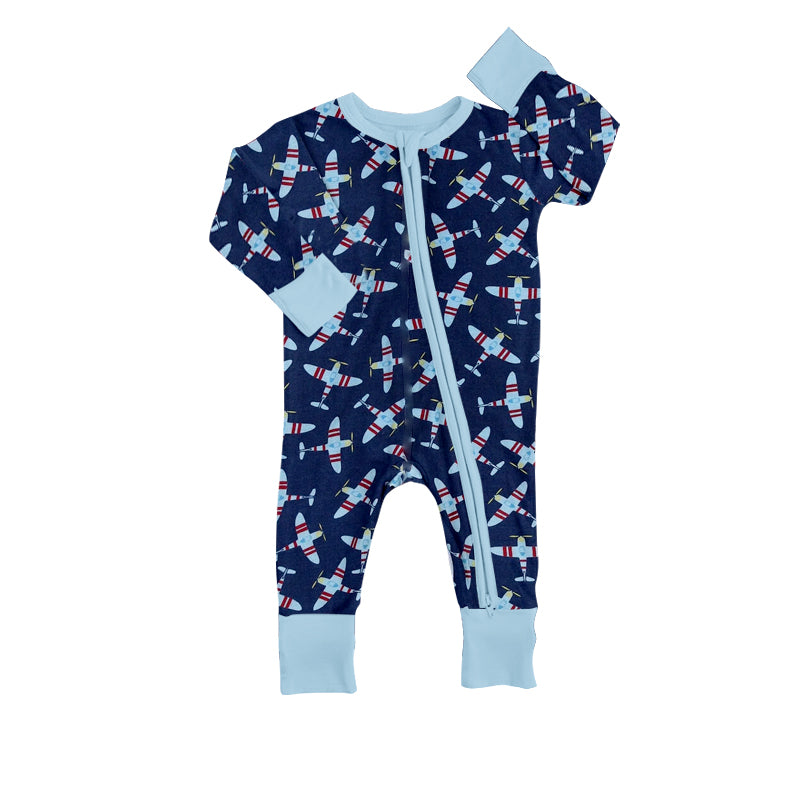 LR1024 blue cute baby boy long sleeve romper