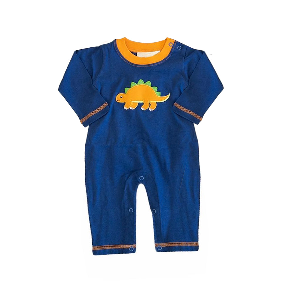 LR1028 navy blue cute baby long sleeve kid romper