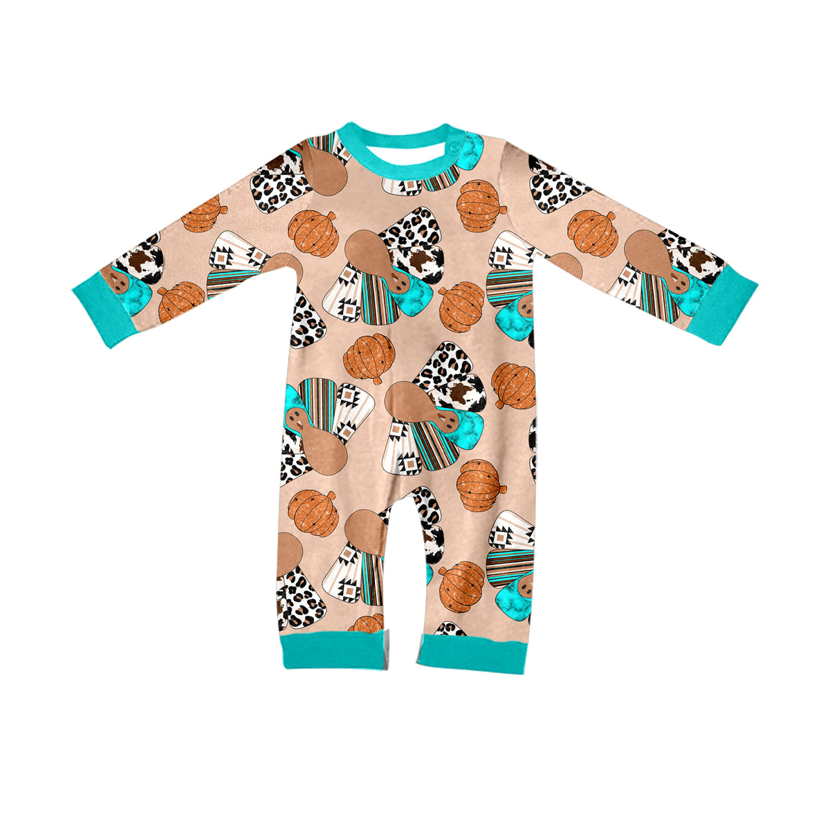 LR1038 pumpkin cute baby long sleeve kid romper