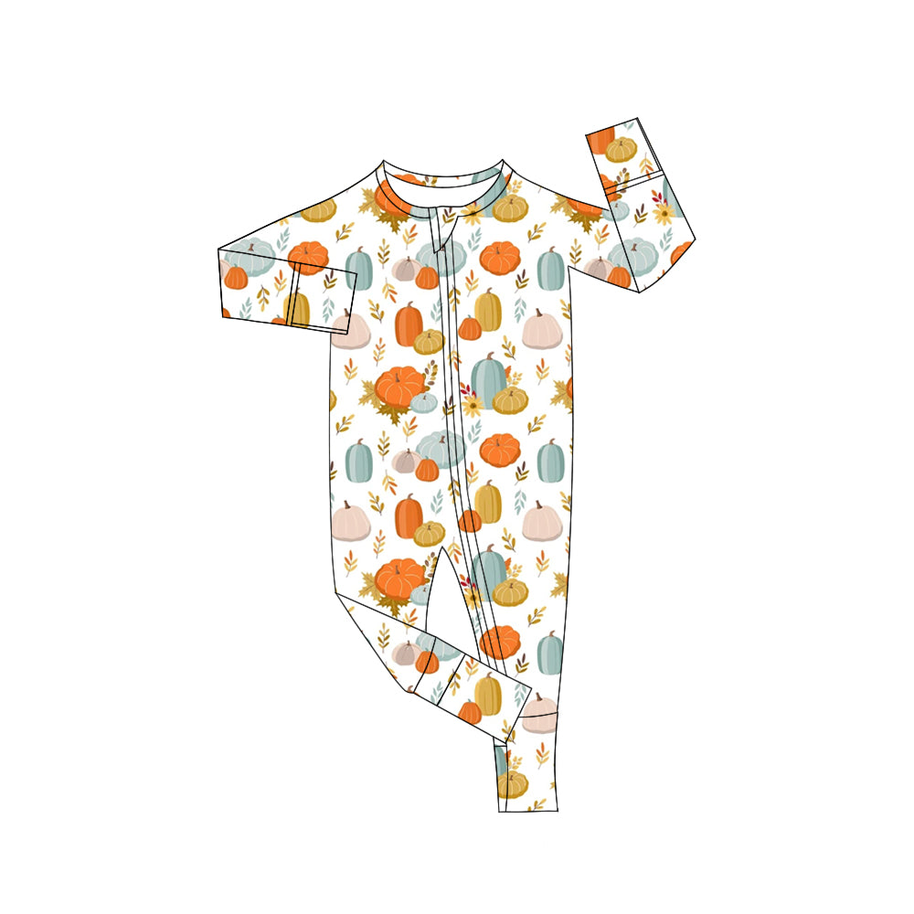 LR1039  pumpkin design cute baby long sleeve kid romper