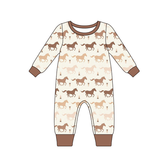 LR1063 horse cute design long sleeve cute baby long sleeve kid rompers