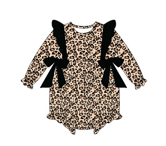 LR1071 leopard long sleeve cute baby long sleeve kid rompers