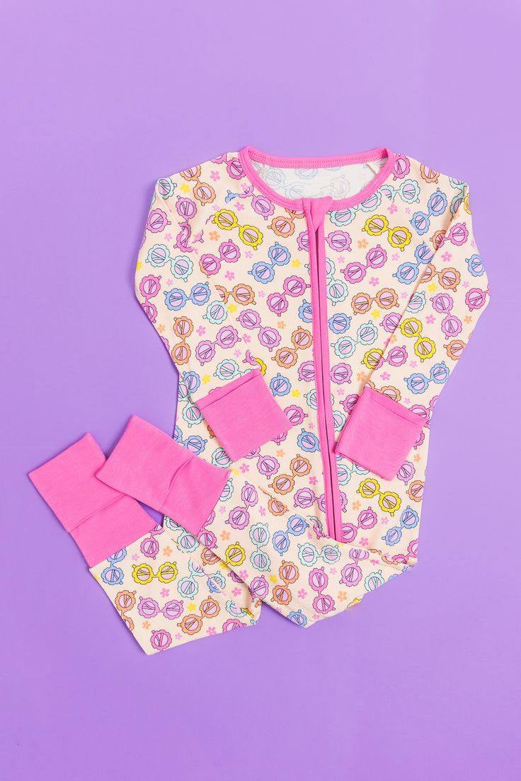 LR1092 Pink Long sleeve cute baby long sleeve kid rompers