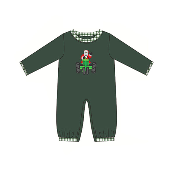 LR1104 Green Santa Long sleeve cute baby long sleeve kid rompers