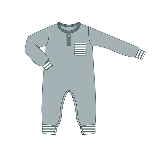 LR1107 Gray Boy Long sleeve cute baby long sleeve kid rompers