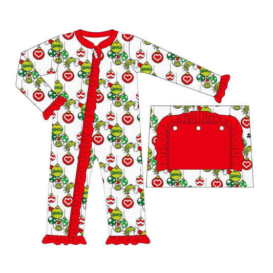 LR1113 Christmas Cute Girls Long sleeve cute baby long sleeve kid rompers