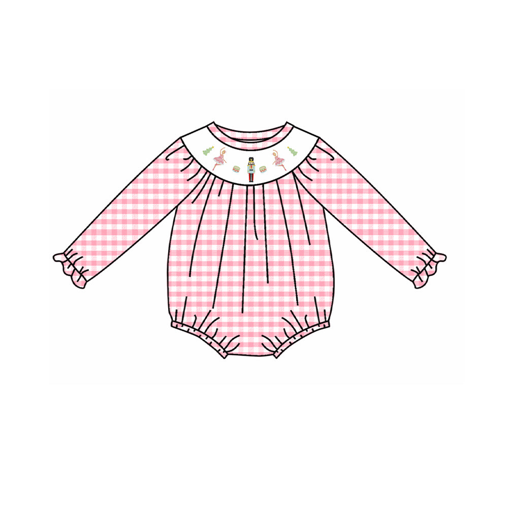 LR1120 Pink Girls Long sleeve cute baby long sleeve kid rompers