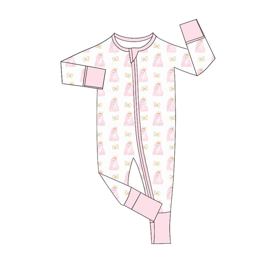 LR1124 Pink Girls Long sleeve cute baby long sleeve kid rompers