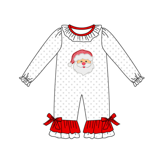 LR1134 Santa Girls Long sleeve cute baby long sleeve kid rompers