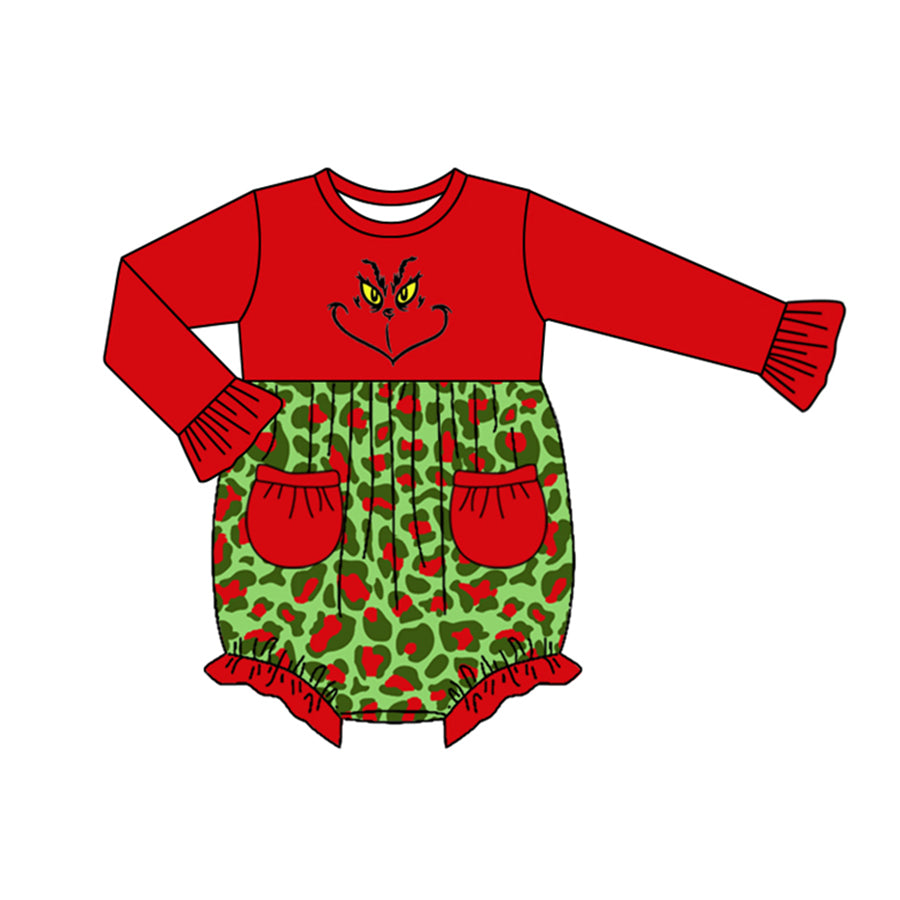 LR1151 Christmas Girls Long sleeve cute baby long sleeve kid rompers