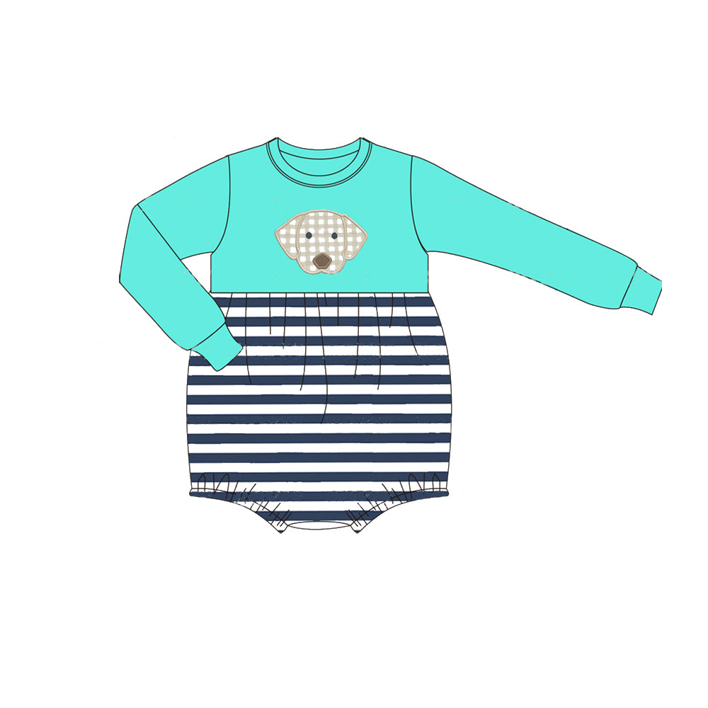 LR1153 Blue boys Long sleeve cute baby long sleeve kid rompers