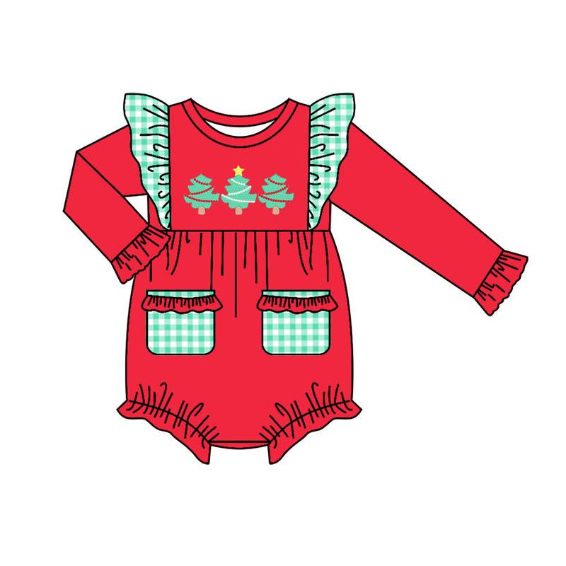 LR1161 Red Girls Long sleeve cute baby long sleeve kid rompers