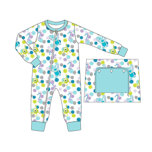 LR1178 Blue Boys Cute Long sleeve cute baby long sleeve kid rompers