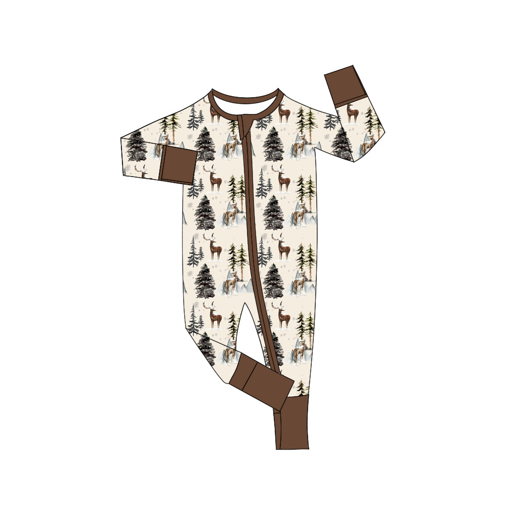 LR1180 Brown Boys Cute Long sleeve cute baby long sleeve kid rompers