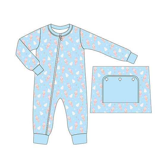 LR1186 Blue Cute Long sleeve cute baby long sleeve kid rompers