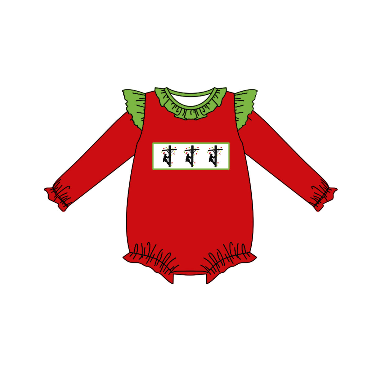 LR1232 Red Cute Long sleeve cute baby long sleeve kid rompers