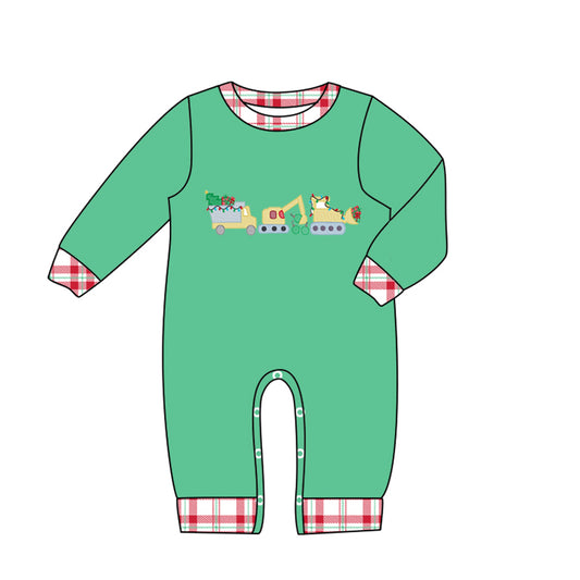 LR1235 Green Cute Long sleeve cute baby long sleeve kid rompers