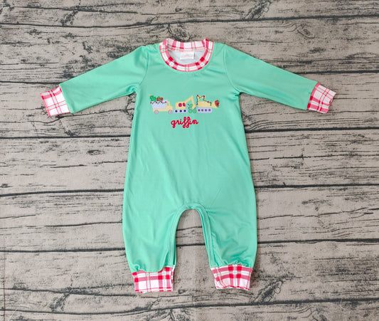 LR1235 Green Baby Toddler Long sleeve cute baby kid romper