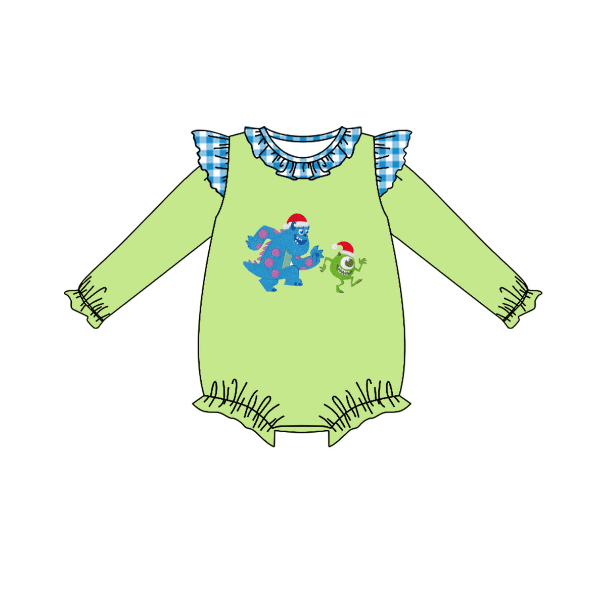 LR1246 Green Cute Long sleeve cute baby long sleeve kid rompers