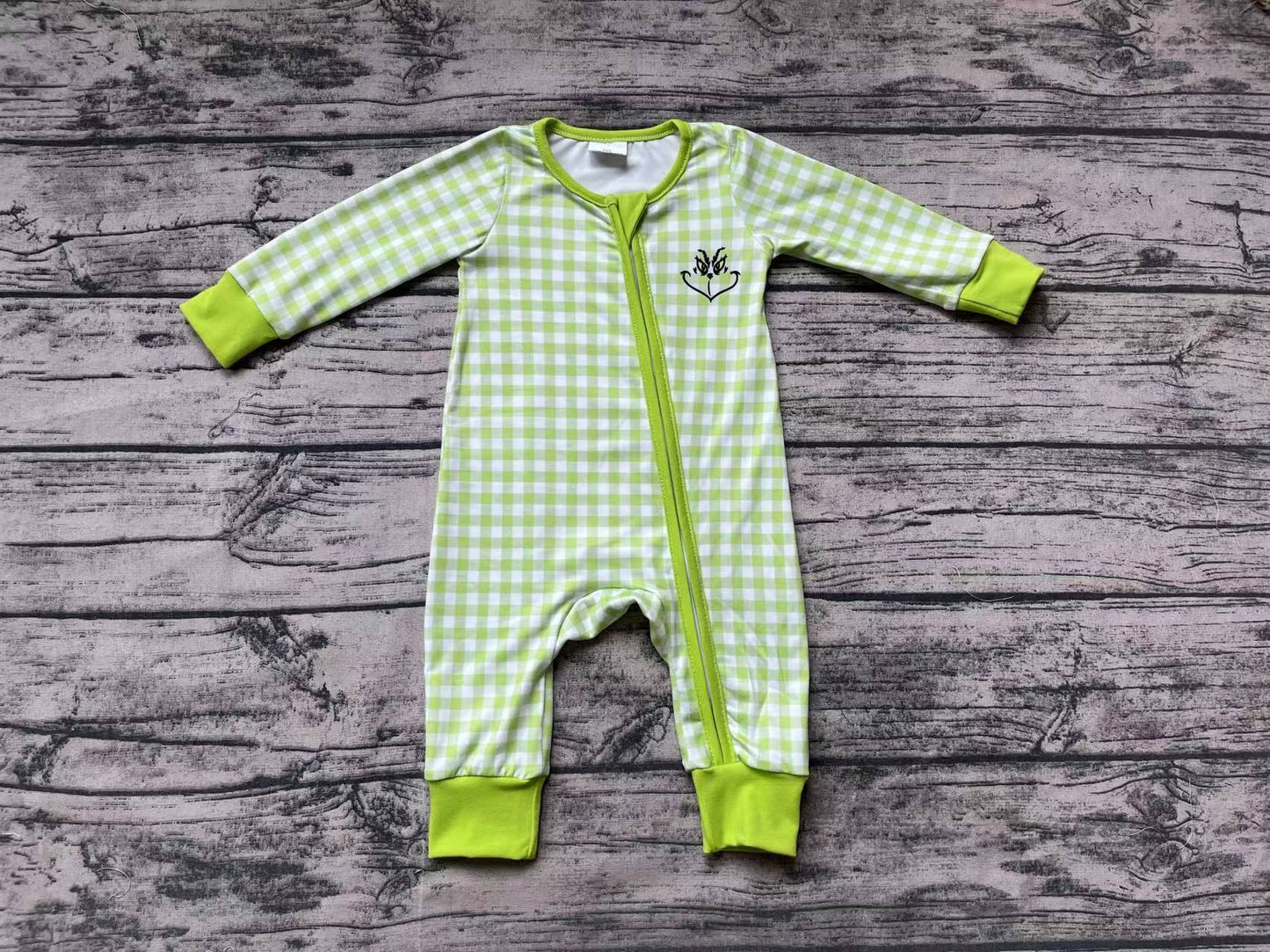 LR1251  Green Toddler Long sleeve cute baby kid rompers