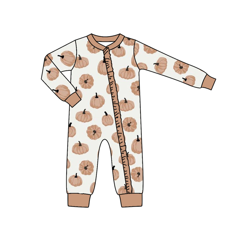 LR1255 Pumpkin Cute Toddler Long sleeve cute baby long sleeve kid rompers