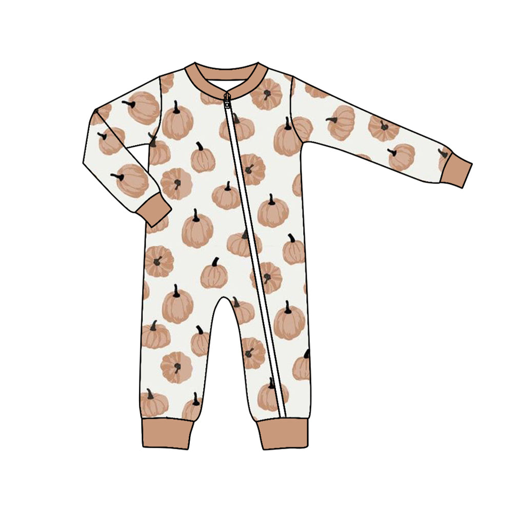 LR1256 Boy Pumpkin Cute Toddler Long sleeve cute baby long sleeve kid rompers