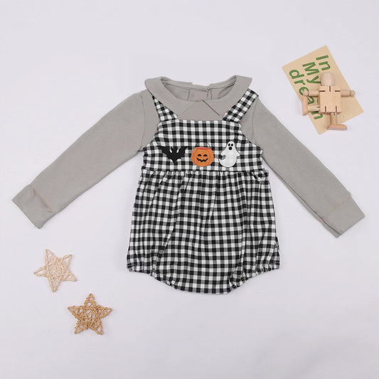 LR1257 Pumpkin Cute Toddler Long sleeve cute baby long sleeve kid rompers