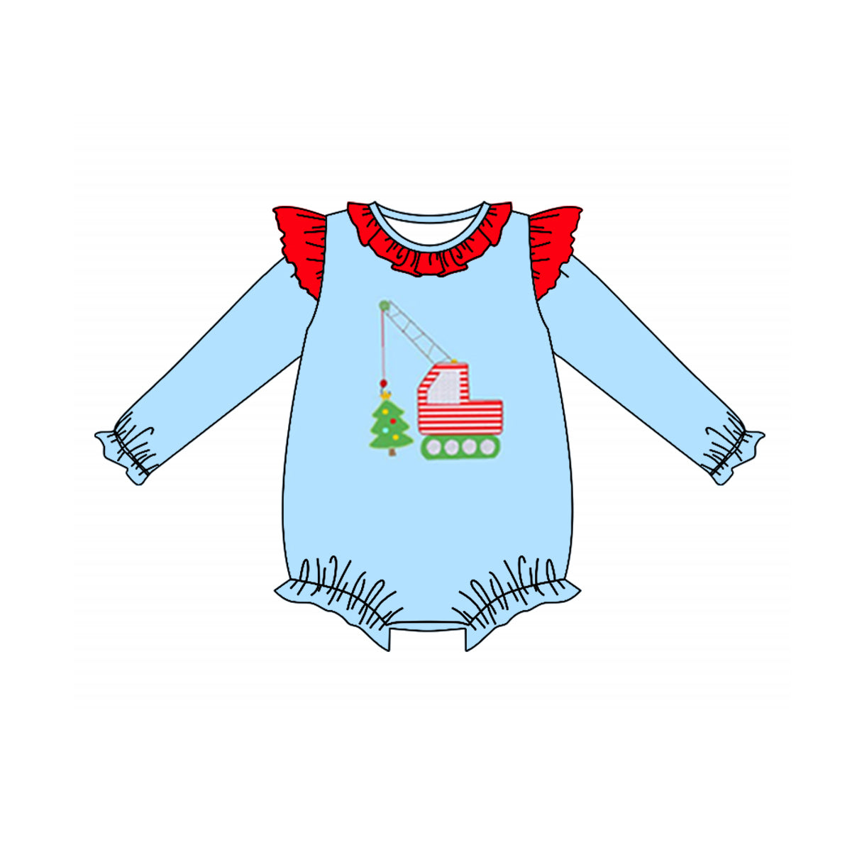 LR1258 Blue Girls Cute Toddler Long sleeve cute baby long sleeve kid rompers