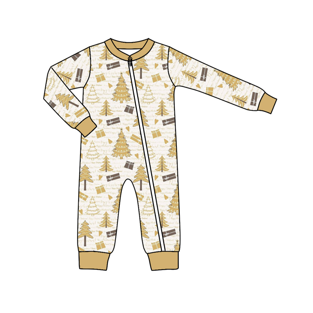 LR1266 Boys Golden Christmas Cute Toddler Long sleeve cute baby long sleeve kid rompers