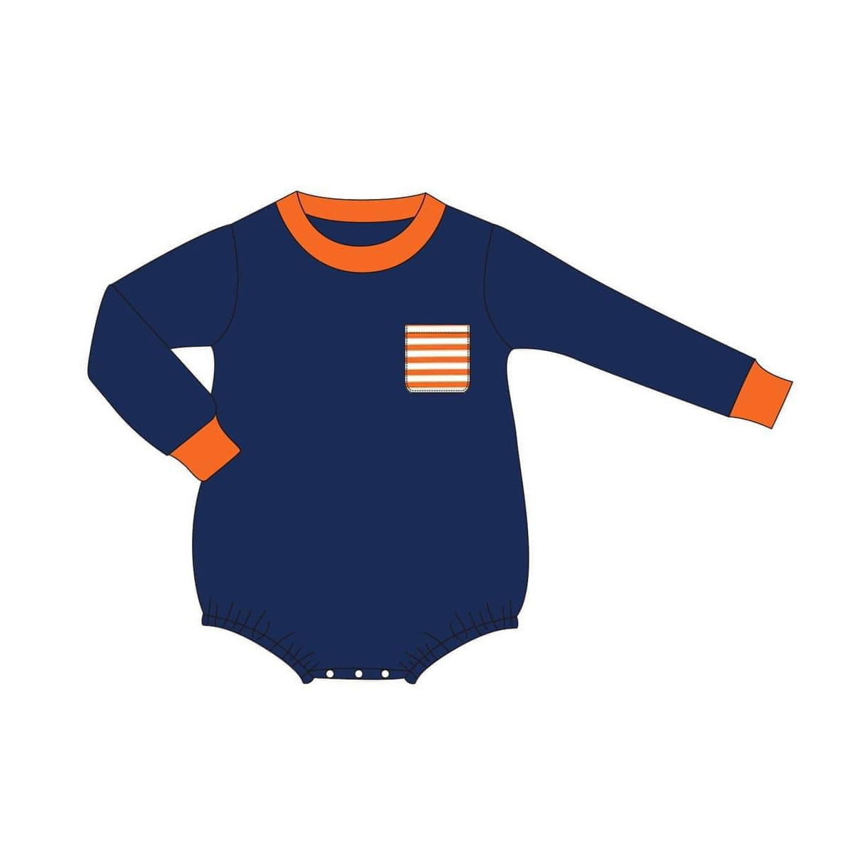 LR1281 Navy Blue Cute Toddler Long sleeve cute baby long sleeve kid rompers