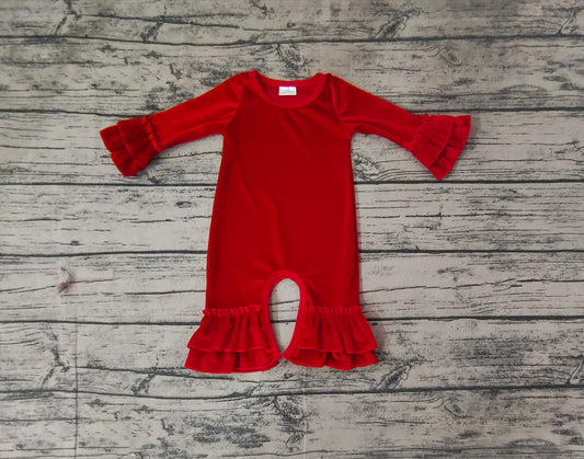 LR1286 Red Baby Toddler Long sleeve cute baby kid romper