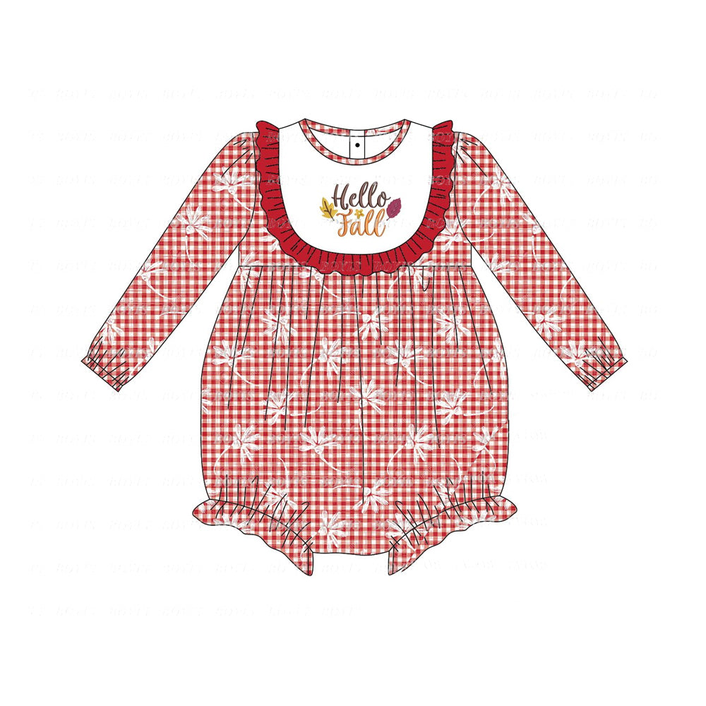 LR1289 Red Cute Toddler Long sleeve cute baby long sleeve kid rompers