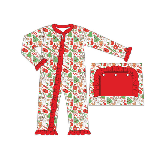 LR1290 Red Christmas Cute Toddler Long sleeve cute baby long sleeve kid rompers