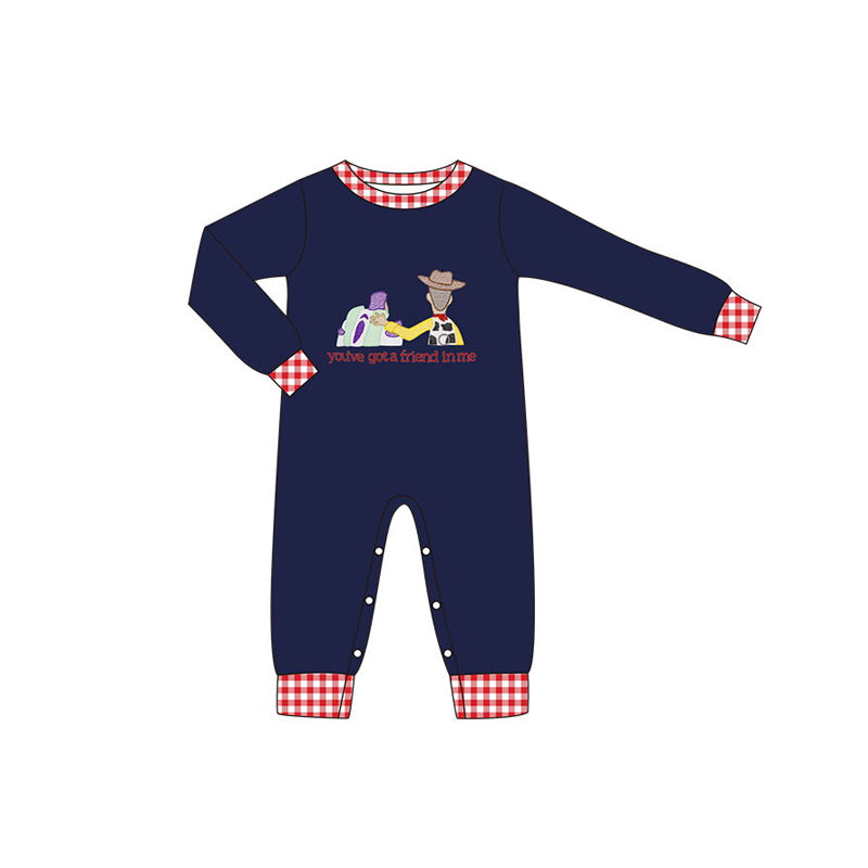 LR1305 Navy Blue Cute Toddler Long sleeve cute baby long sleeve kid rompers