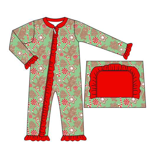 LR1310 Christmas Red Cute Toddler Long sleeve cute baby long sleeve kid rompers