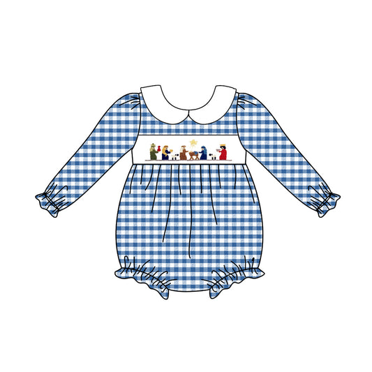 LR1331 Blue Cute Toddler Long sleeve cute baby long sleeve kid rompers