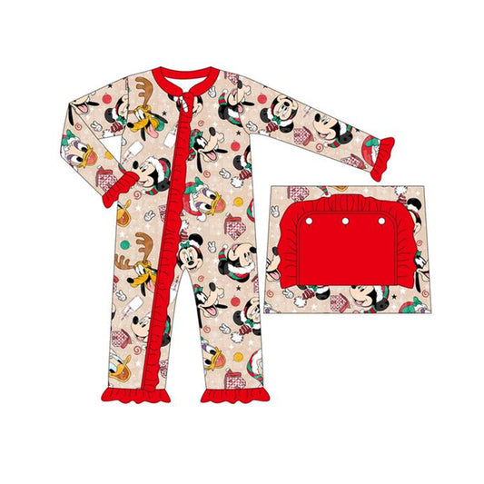 LR1334 Red Ruffle Cute Toddler Long sleeve cute baby long sleeve kid rompers