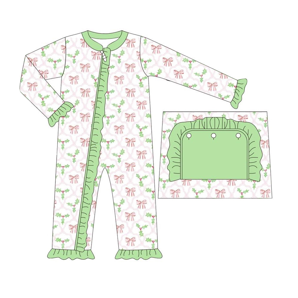 LR1344 Green Cute Toddler Long sleeve cute baby kid rompers