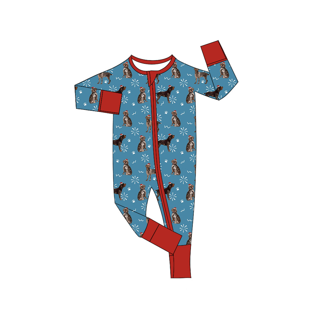 LR1350 Blue Boys Cute Toddler Long sleeve cute baby kid rompers