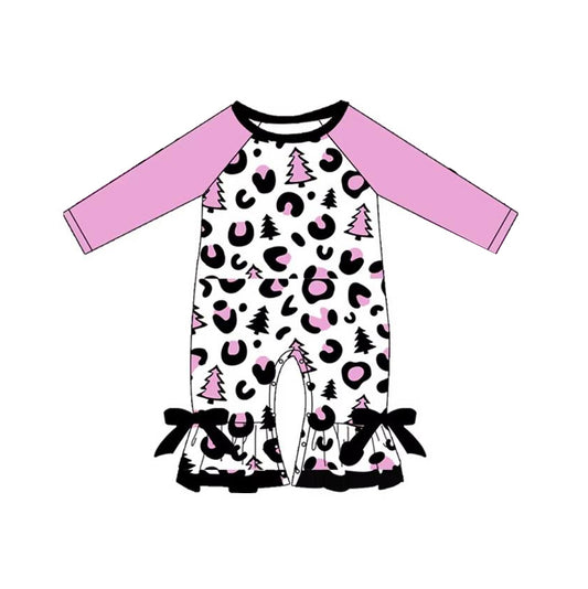 LR1370 Purple Toddler Long sleeve cute baby kid rompers