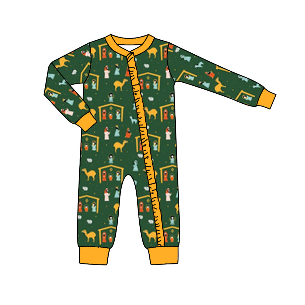 LR1375 Christmas Boy Toddler Long sleeve cute baby kid rompers