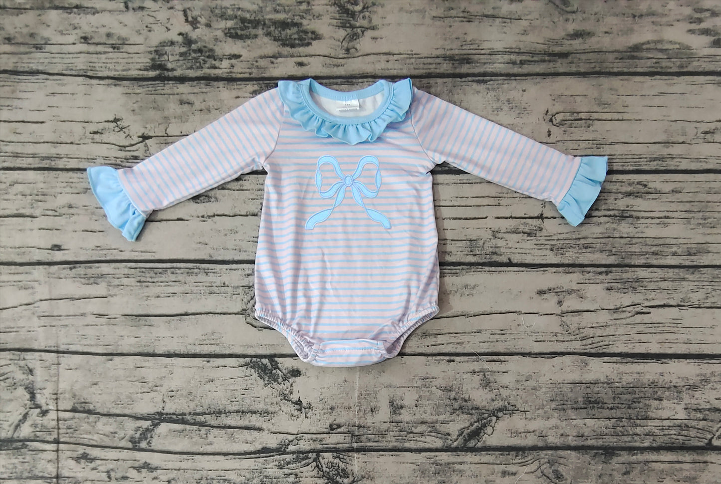 LR1379 Bow Baby Toddler Long sleeve cute baby kid romper