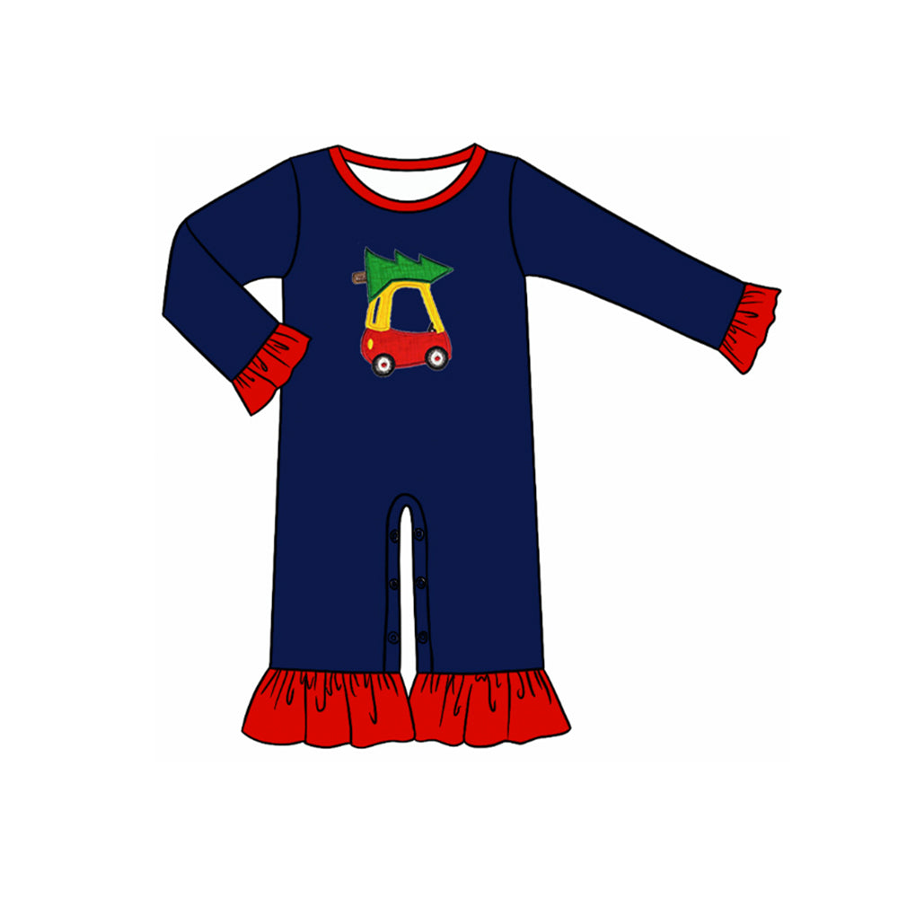 LR1421 Navy Blue Cute Baby Toddler Long sleeve cute baby kid rompers