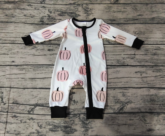 LR1437 Pumpkin Baby Toddler Long sleeve cute baby kid romper